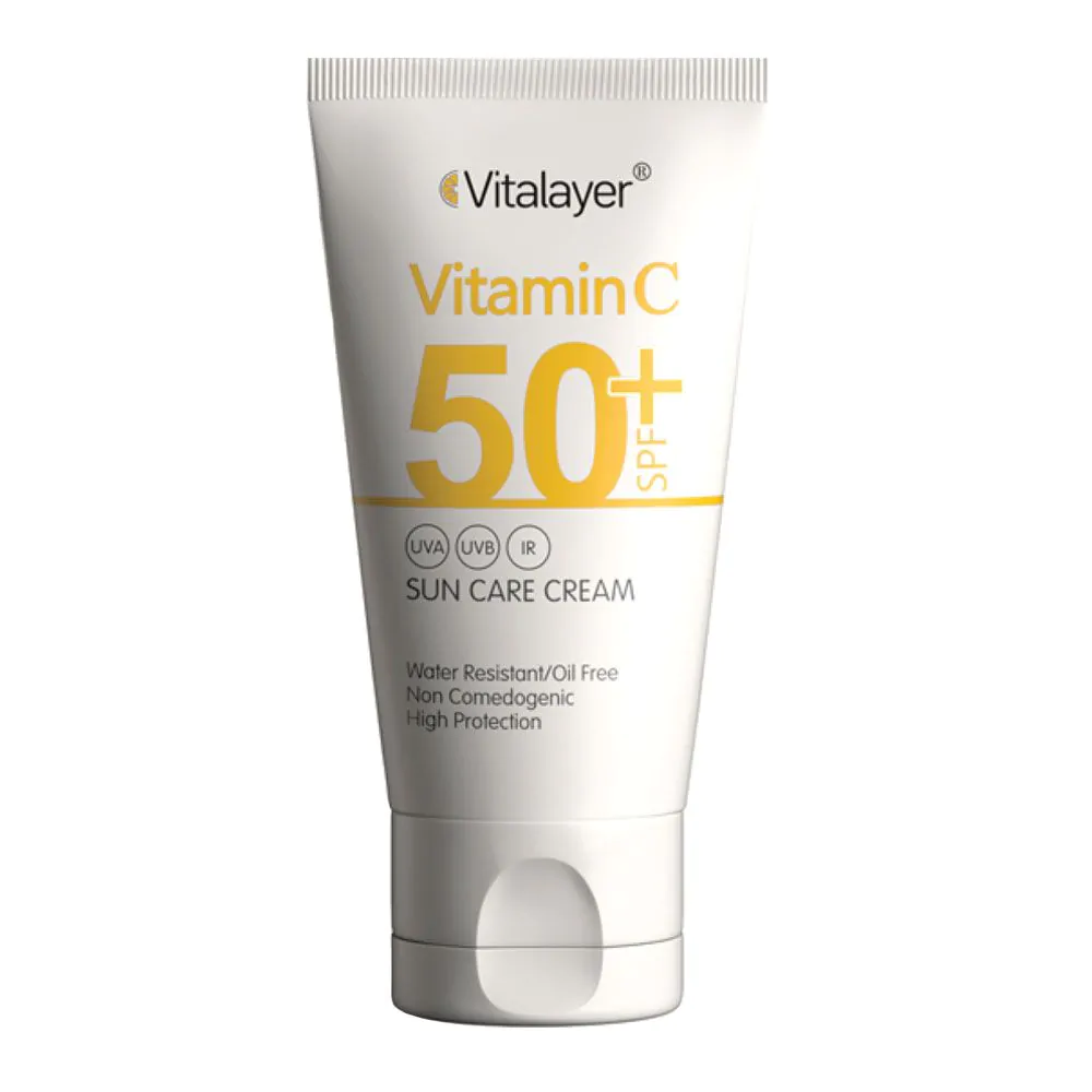 کرم ضد آفتاب ویتامین C ویتالیر بی رنگ spf50 حجم 40 میلی لیتر
